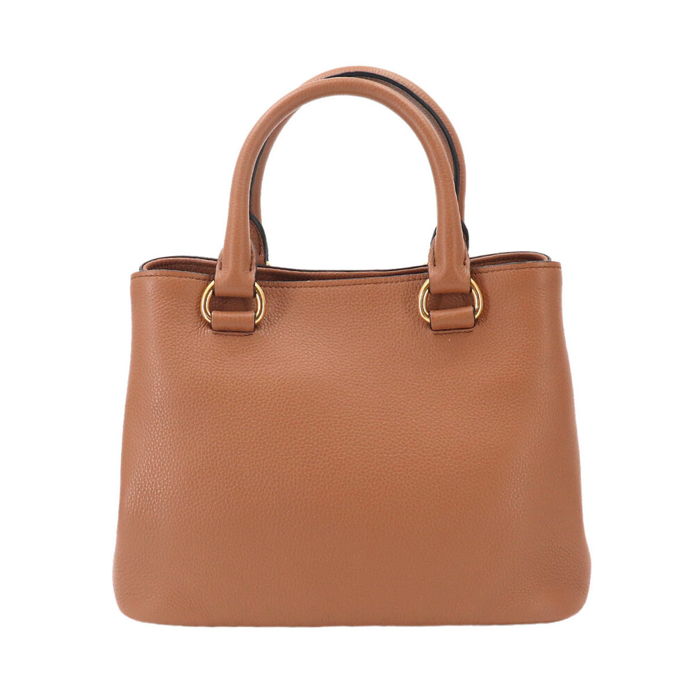 Prada PRADA 2-way Hand Shoulder Handbag Leather Brown 1BA411 Gold Hardware Bag